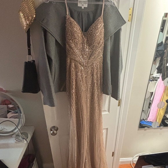 La Divine CC416 Dress Mocha/Champagne - Picture 6 of 13